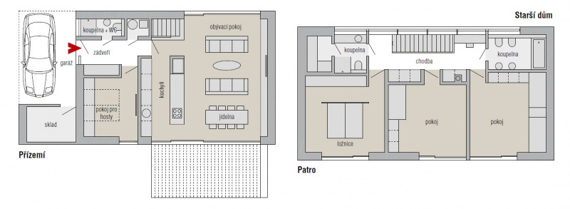 Půdorys - starší dům